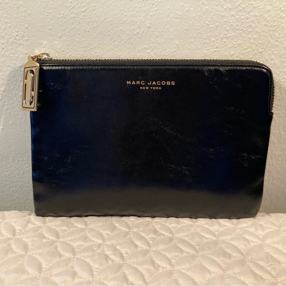 Marc Jacobs New York black leather zip multipurpose pouch new